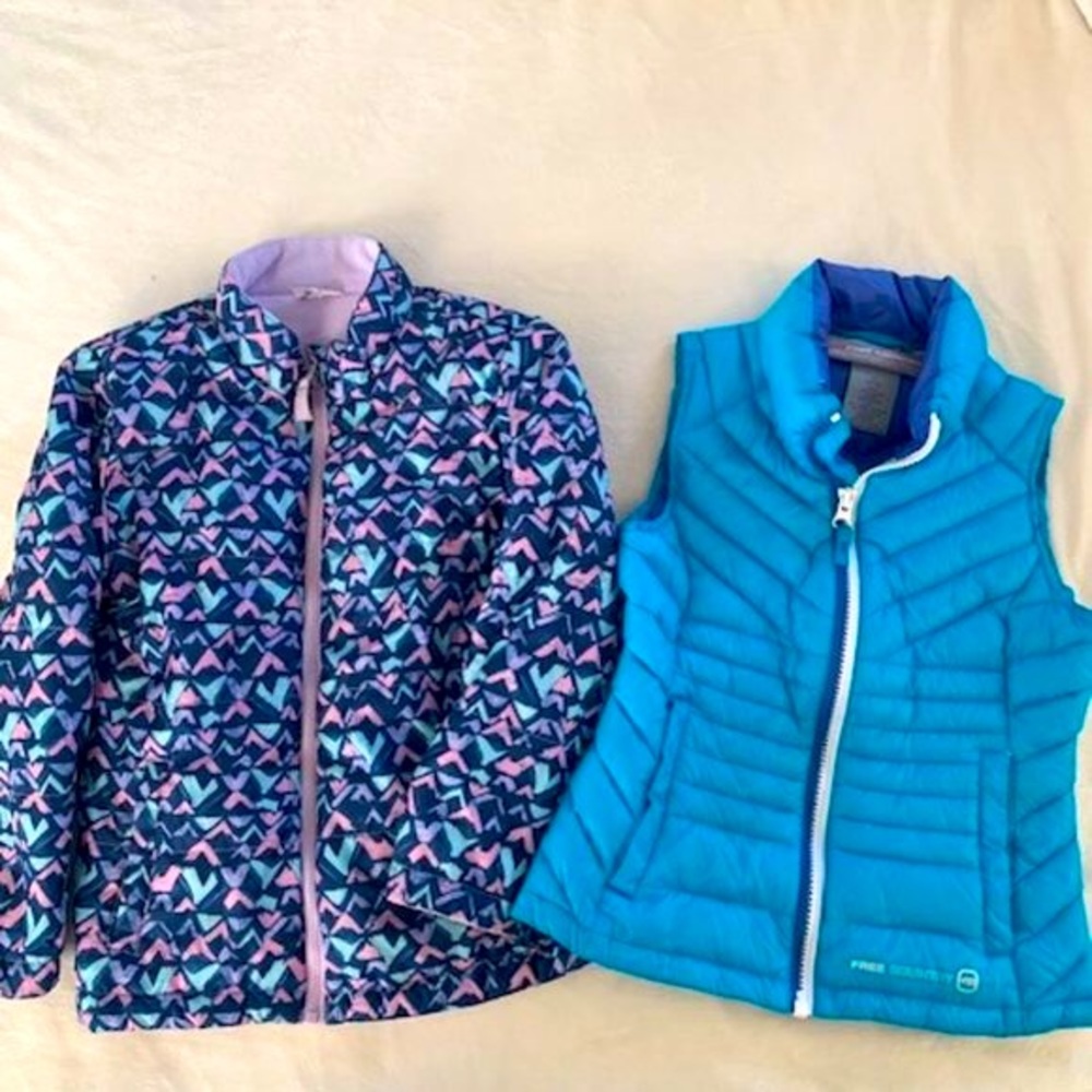 Girls Size 5 winter coat and 5/6 winter vest
